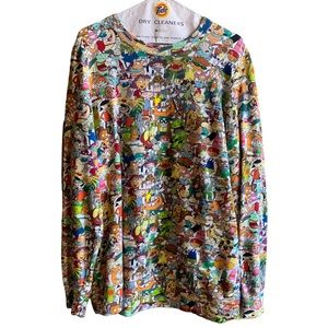 Print All Over Me Story + Nickelodeon 90s Sweater UniSex‎ Size Medium